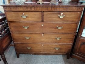 A mahogany chest of drawers