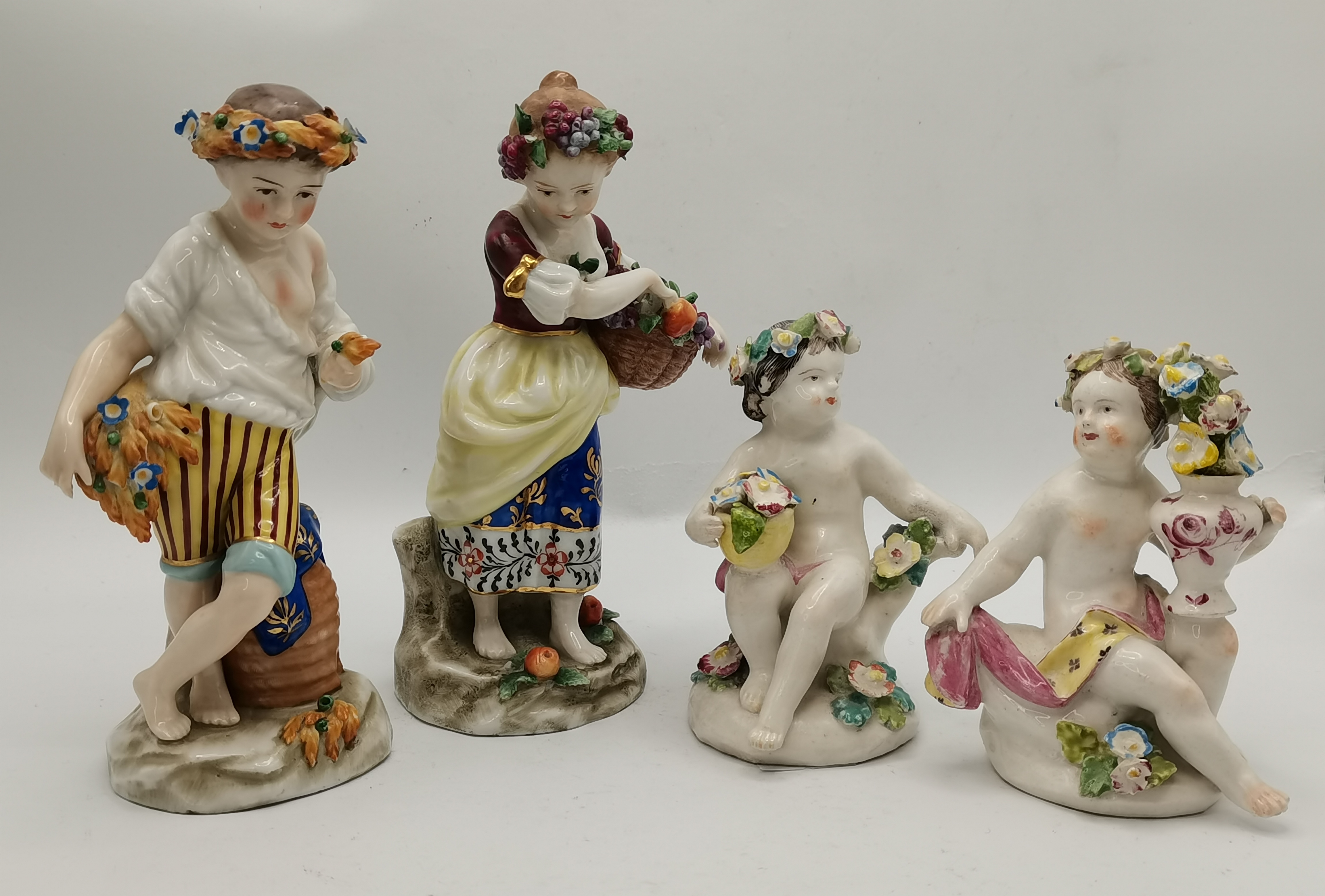 2 x sets of continental porcelain figures