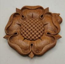 Robert Thompson, a Mouseman oak 'Yorkshire Rose' wall plaque