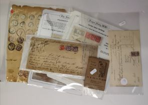Early 20th Century stamps and post makrs incl WW1 Navy post cards