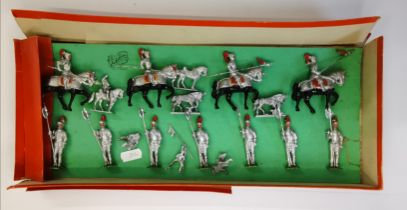 A collection of vintage Johillco Lead Knights & Crusaders in original box