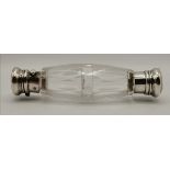 A Victorian double-ended glass scent flask