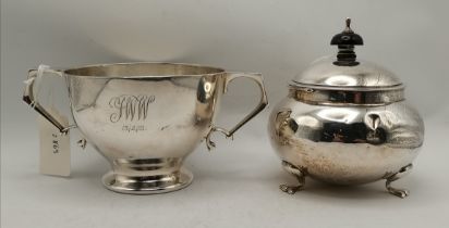 Two silver sugar bowls, 20th Century
