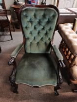 A Victorian mahogany gentlemans chair