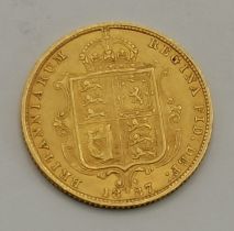 A Victorian half sovereign, 1887