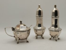 A George VI silver cruet set