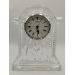 A waterford 20cm cut glass mantle clock