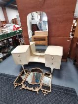 Mid Century modern limed Oak dressing table with long adjustable mirror c1960