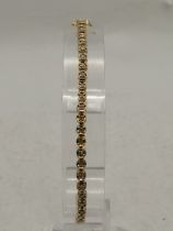 Diamond Line Bracelet set in 9ct yellow Gold