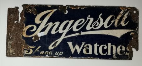 A double-sided Ingersoll enamel sign, early 20th Century