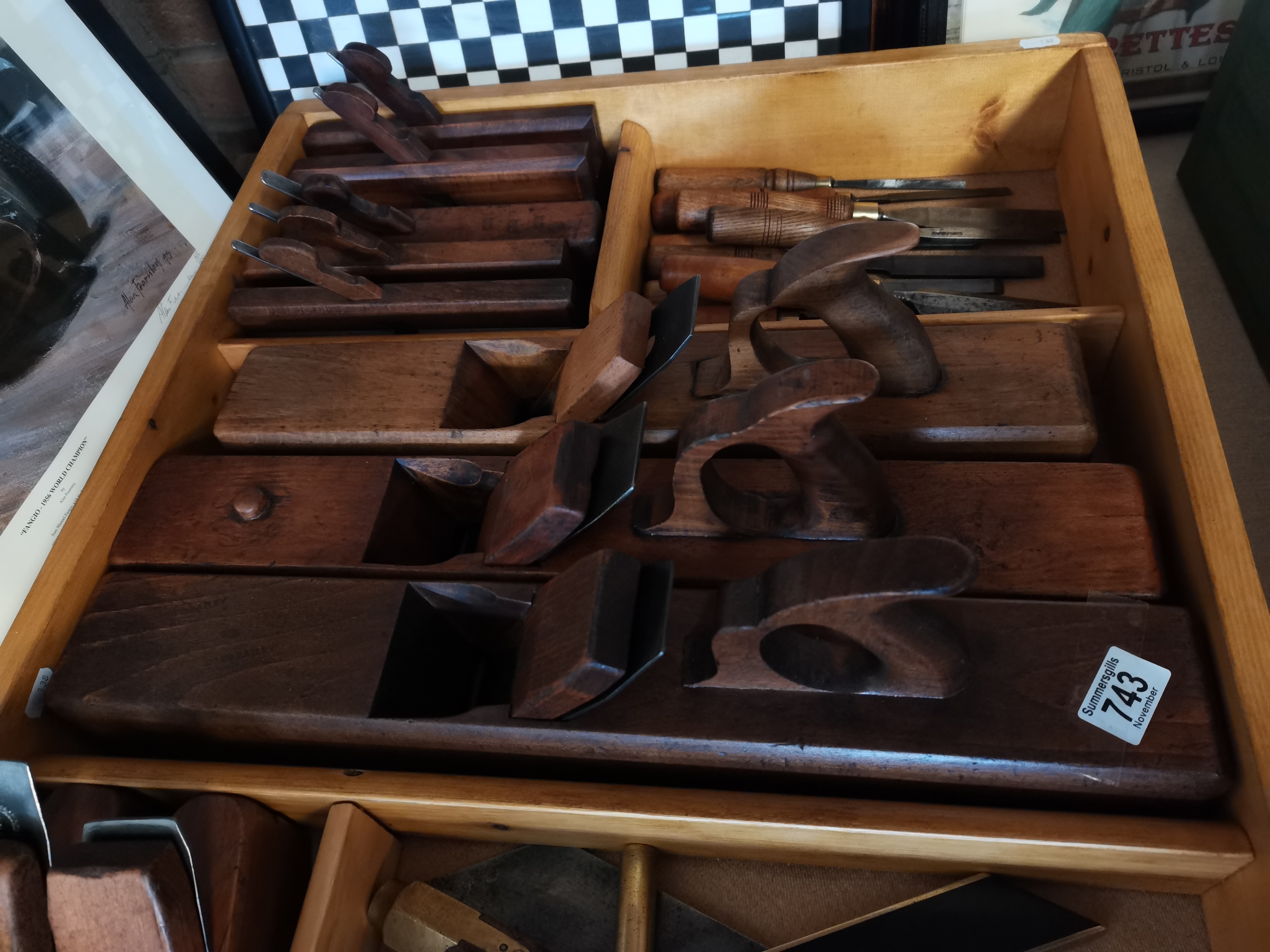 Large box of wood working planes and tools - Image 3 of 3