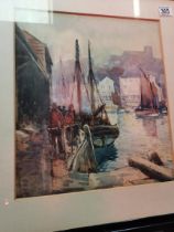 A watercolour of Whitby possibly by Frank Rouse o