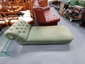 Olive Green Chaise Longue L190cm x W74cm with Mulberry fabric