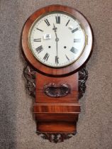 A Victorian mahogany cased drop dial wall clock