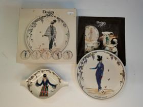 Set of 6 Villeroy & Boch dessert plates Design 1900 in box plus oval dish