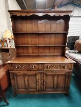 Vintage carved Oak Dresser