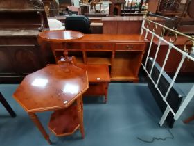 Yew Wood Lounge furniture including sideboard, x2 side tables and a coffee table