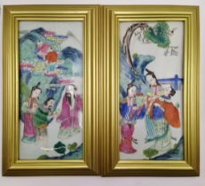 A Pair of Framed Chinese Porcelain plaques