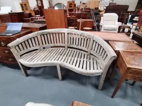 Teak Kidney shaped garden bench