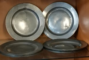 x10 Pewter Plates with Touch Marks on base