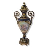 SÉVRES, A FINE MID 19TH CENTURY SECOND REPUBLIC PERIOD JEWELLED PORCELAIN URN/VASE AND COVER,