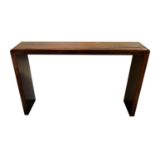 AN ART DECO STYLE LACQUERED CONSOLE TABLE. (130cm x 29cm x 81cm) Condition: good overall, some light