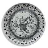 BJORN WINBLAD FOR WYMOLLE OF DENMARK, THE SEASONS RANGE, A PORCELAIN CHARGER Decorated with a winter