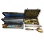 A COLLECTION OF 19TH CENTURY FRENCH SILVER CUTLERY Comprising a carving set with a chimera finial