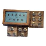J. LAMBERT AND SONS, A SET OF VICTORIAN MAHOGANY BUTLER'S BELLS Nine bells in a glazed cabinet, J.