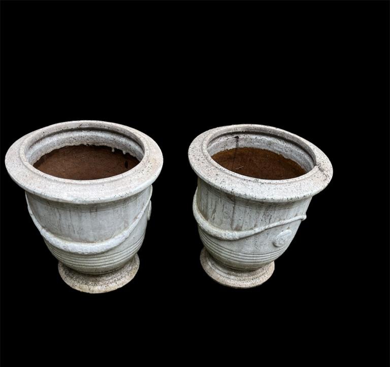 A PAIR OF HIGH FIRED IVORY TERRACOTTA JARDINIÈRES. (50cm) Condition: good overall - Image 2 of 2