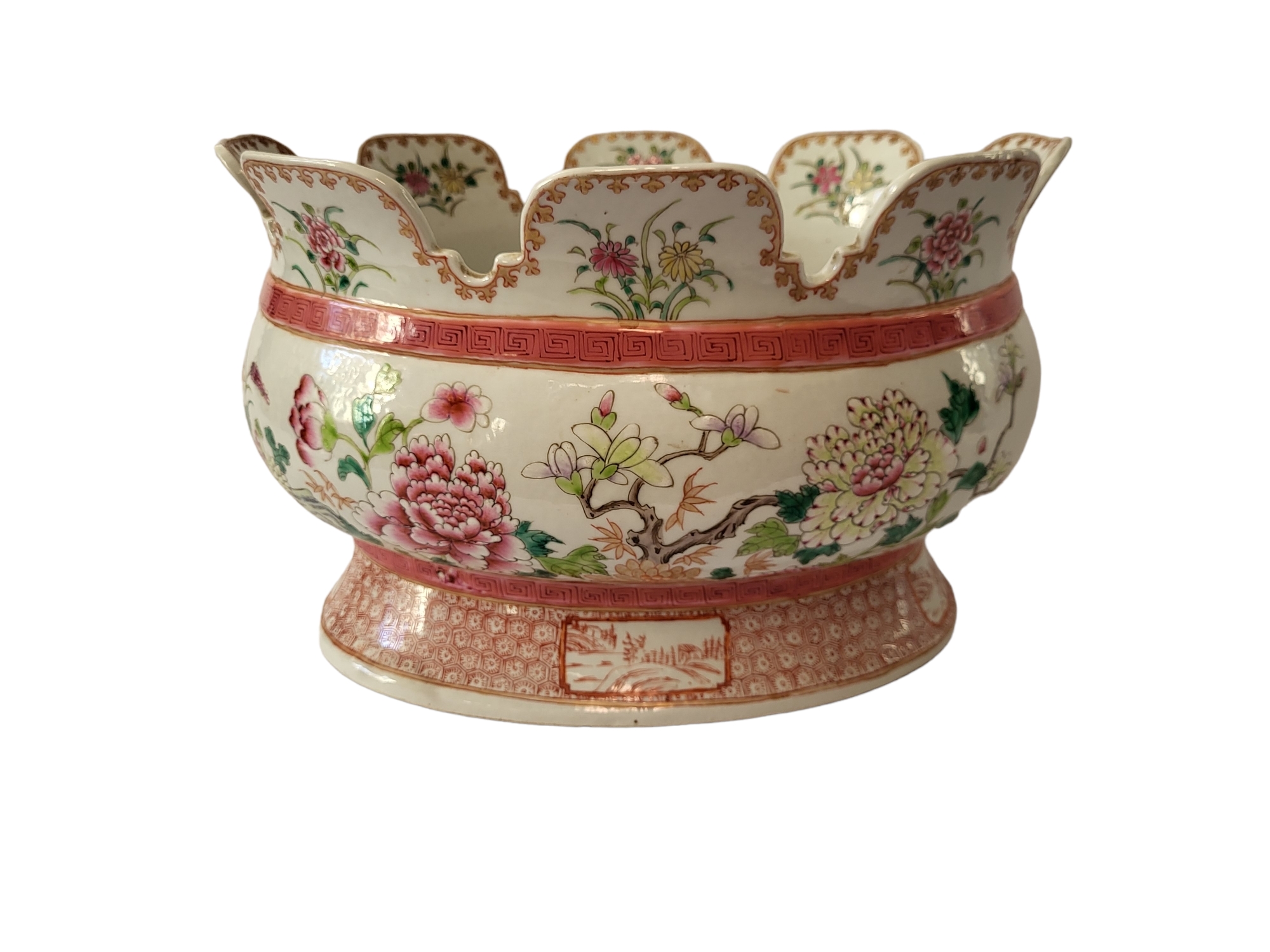 A FINE 19TH CENTURY CHINESE FAMILLE ROSE HARD PASTE PORCELAIN EXPORT WARE JARDINIÈRE Qing - Image 4 of 6