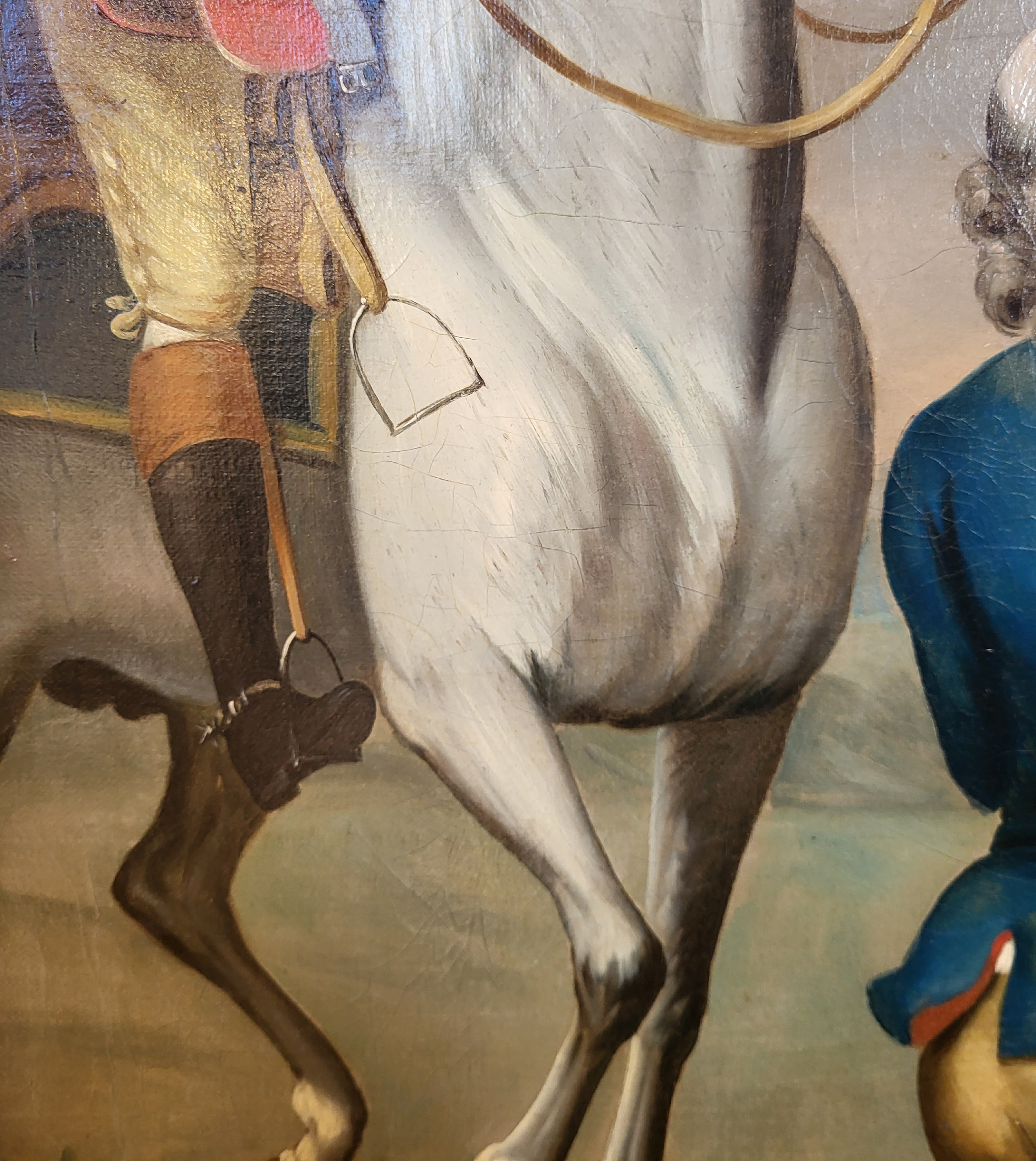 ATTRIBUTED TO THOMAS SPENCER, ACTIVE 1740 - 1756, OIL ON CANVAS Portrait of the undefeated racehorse - Image 3 of 11