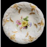 MEISSEN, A LATE 19TH CENTURY HARD PASTE PORCELAIN JEWELLED CABINET PLATE Centrally painted with