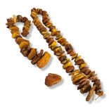 A VINTAGE AMBER NECKLACE The single row of amber shards. (approx 39cm) Condition: some loose beads
