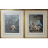 EDWARD JACKSON STODART, 1877 - 1934, A SET OF FOUR HAND COLOURED STIPPLE ENGRAVINGS Interior scenes,