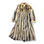 A VINTAGE FULL LENGTH FUR COAT. (approx size M) Condition: good
