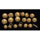 A COLLECTION OF EARLY 20TH CENTURY ROYAL NAVY BUTTONS Comprising six large, six small and six medium