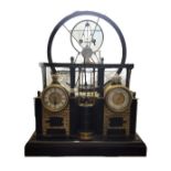 AN UNUSUAL 20TH CENTURY NOVELTY ARCHITECTURAL GILDED BRASS AND METAL TABLE CLOCK/TIMEPIECE