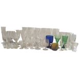 A COLLECTION OF FOUR 18TH CENTURY ALE GLASSES Three having facet cuts to bowl and one of plain