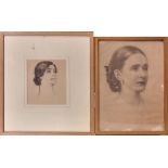SIR GERALD KELLY, RBA, AN EARLY 20TH CENTURY BRITISH SCHOOL PORTRAIT PEN AND INK Study of a woman,