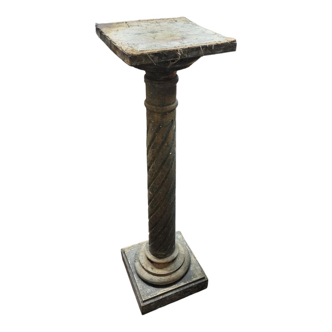 A REGENCY STYLE MAHOGANY TORCHERE With circular top on reed column on three splayed acanthus - Image 2 of 2