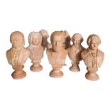 A COLLECTION OF SEVEN 20TH CENTURY PLASTER BUSTS OF CLASSICAL COMPOSERS Comprising Beethovan,