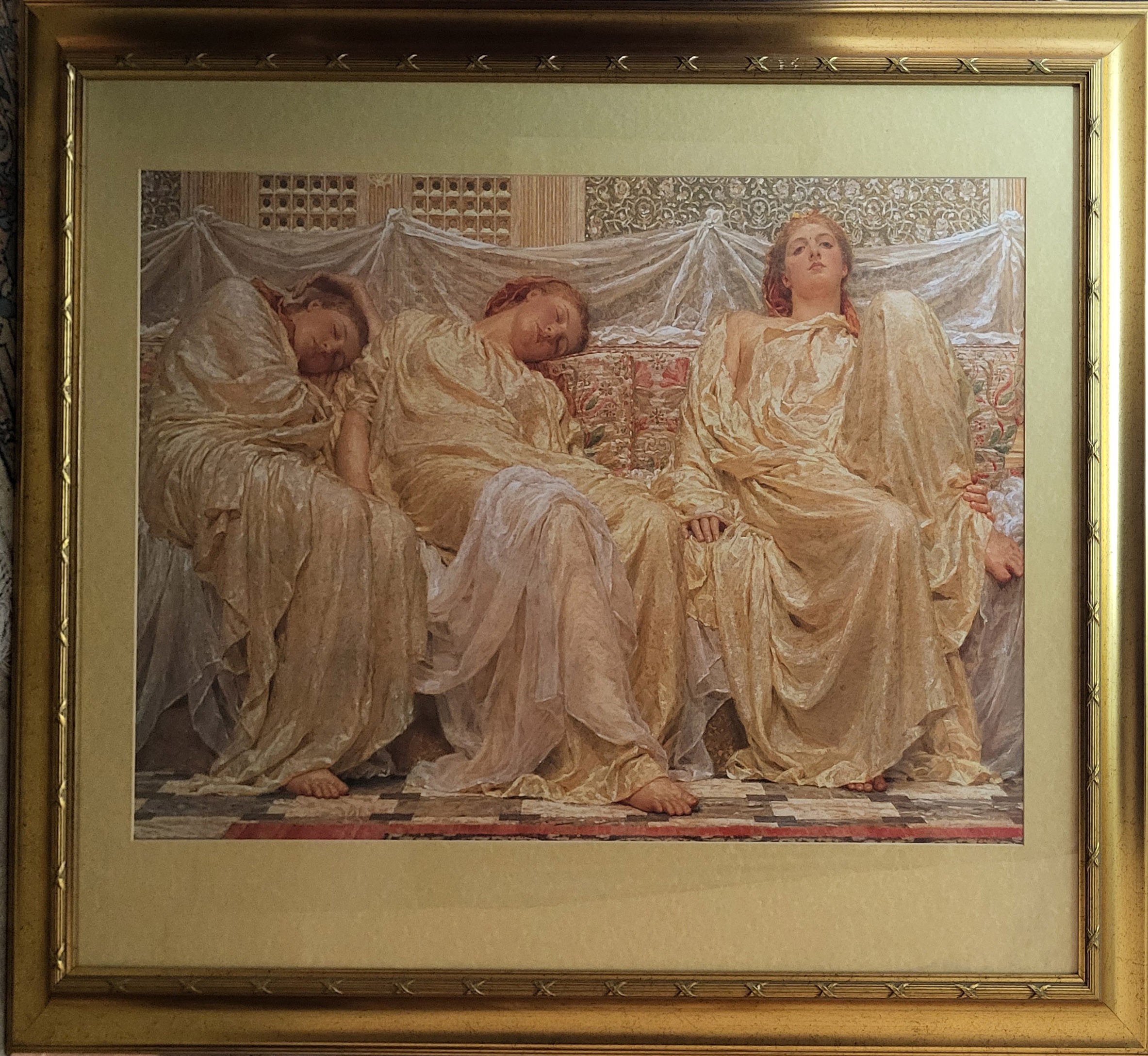 AFTER ALBERT JOSEPH MOORE, 1841 - 1893, TWO LARGE PORTRAIT PRINTS Titled 'Silver' and 'Dreamers', in - Image 2 of 2