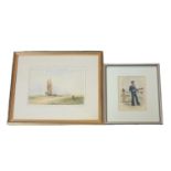 R. HENTLY, A 19TH CENTURY ENGLISH MARINE SCHOOL WATERCOLOUR Seascape view, sailing boats, together