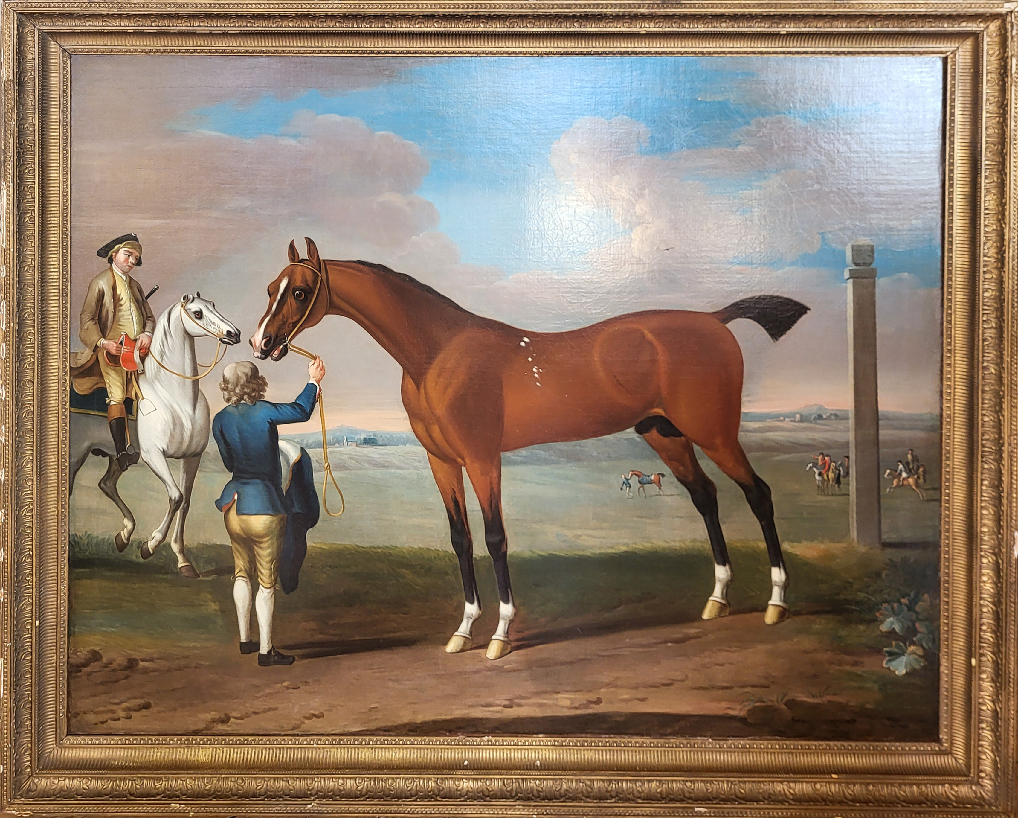 ATTRIBUTED TO THOMAS SPENCER, ACTIVE 1740 - 1756, OIL ON CANVAS Portrait of the undefeated racehorse - Image 2 of 11