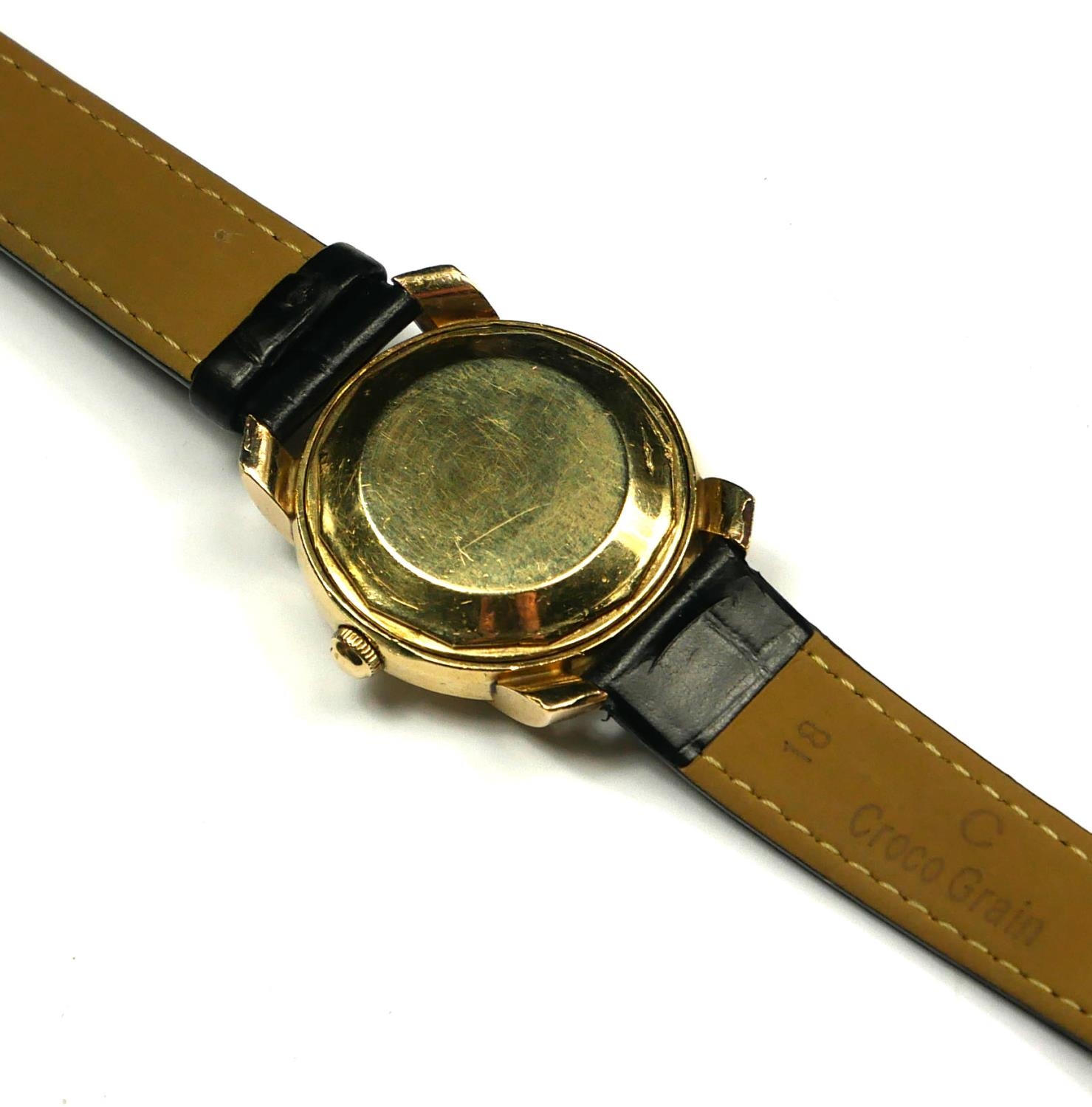 JAEGER LECOULTRE, A VINTAGE 10K GOLD FILLED AUTOMATIC GENT’S WRISTWATCH Having a black tone dial - Image 3 of 3