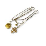 A 14CT GOLD CRUCIFIX PENDANT NECKLACE Celtic form with spherical mounts and fine link 14ct gold