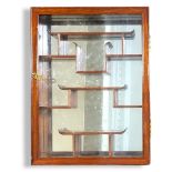 A 20TH CENTURY ORIENTAL HARDWOOD COLLECTOR’S DISPLAY CABINET Mirrored back, interior fitted with