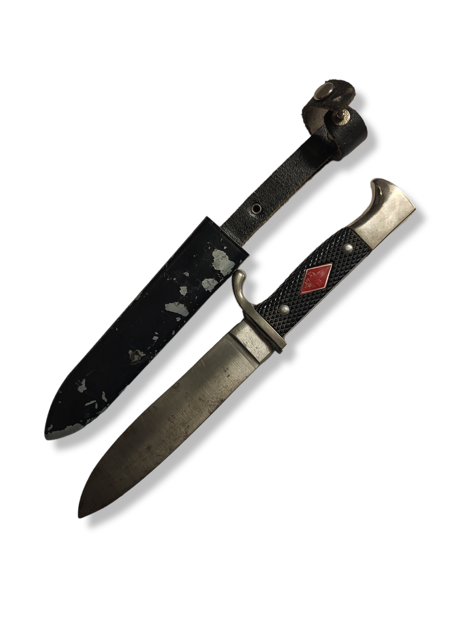 AN EARLY 20TH CENTURY GERMAN BONNIE YOUTH KNIFE Metal mounted, ebonised hilt, metal scabbard, the - Image 2 of 4