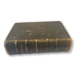 A VICTORIAN LEATHER BOUND FAMILY BIBLE Printed by William Collins, Glasgow, containing black and